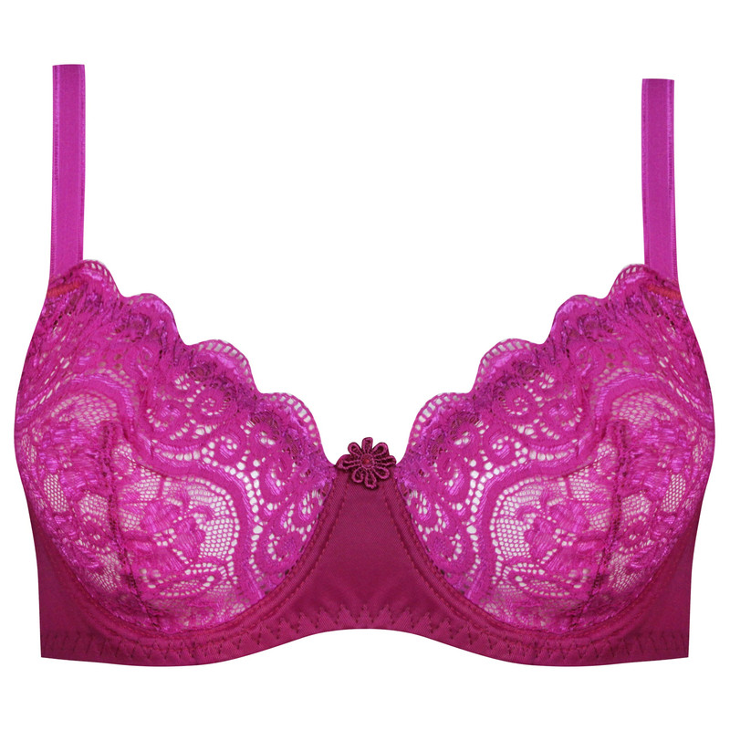 سوتین زنانه پانیذ مدل فنردار کد 66370-07 رنگ سرخابی