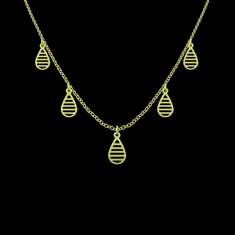 گردنبند طلا 18 عیار زنانه مدوپد مدل اشک راه راه کد RNA10569