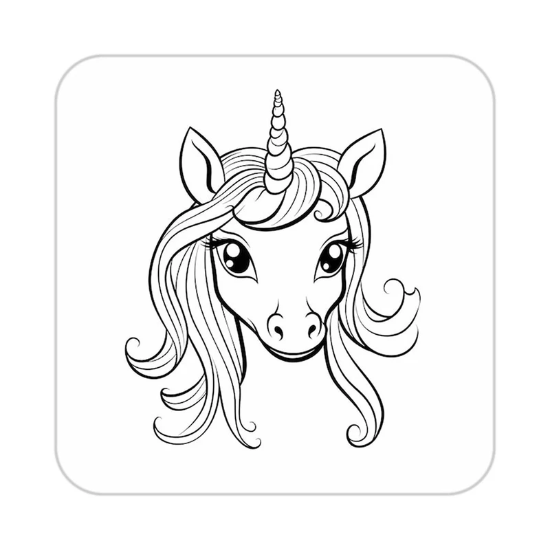 زیر لیوانی کاکتی طرح اسب تک شاخ و یونیکورن مدل mp30040