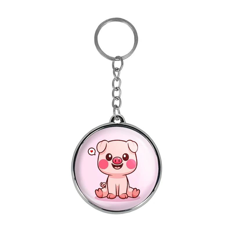 جاکلیدی خندالو طرح حیوانات بامزه خوک مدل دوطرفه کد 2971929720