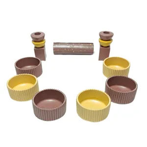 مجموعه ظروف هفت سین ۹ پارچه مدل شیاردار ترکیبی