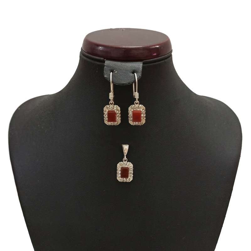 نیم ست نقره زنانه سلین کالا مدل عقیق کد ce-aghi5