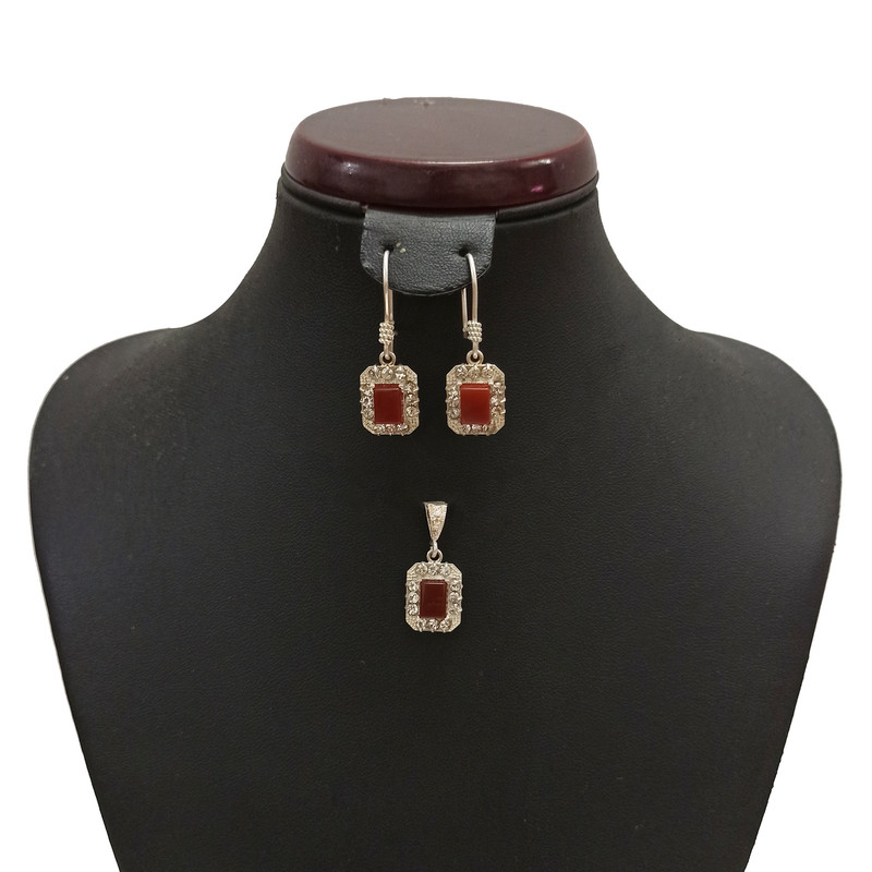 نیم ست نقره زنانه سلین کالا مدل عقیق کد ce-aghi5