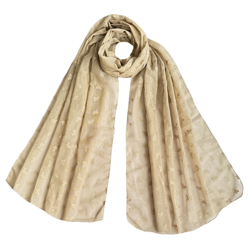 شال زنانه مدل توری پاپیون پاپیونی ریز برجسته