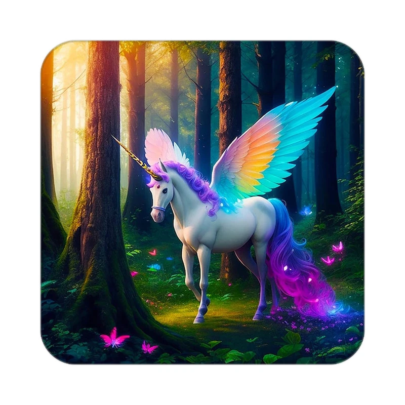 زیر لیوانی کاکتی طرح اسب تک شاخ و یونیکورن مدل mp29346