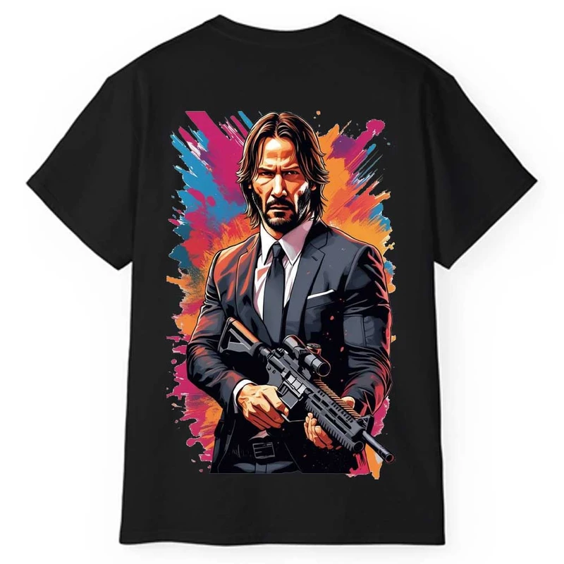 تی‌شرت آستین کوتاه مردانه پاد آفرین مدل جان ویک کد 1641