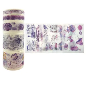 چسب کاغذی مدل واشی طرح Romantic Score عرض 3 سانتی متر بسته 14 عددی