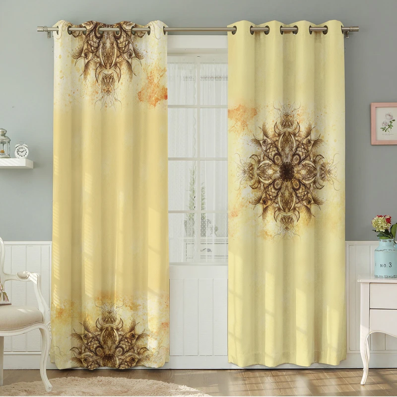 پرده نیروانا طرح سنتی  مدل هازان کد 8970 سایز 140×280 سانتی متر