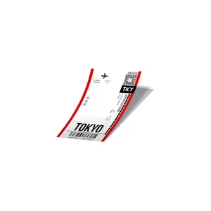 استیکر لپ تاپ لولو طرح بلیط هواپیما به توکیو BOARDING PASS TO TOKYO کد 782