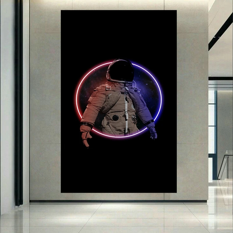 پوستر طرح کهکشان و فضانورد مدل نئون کد AR30921
