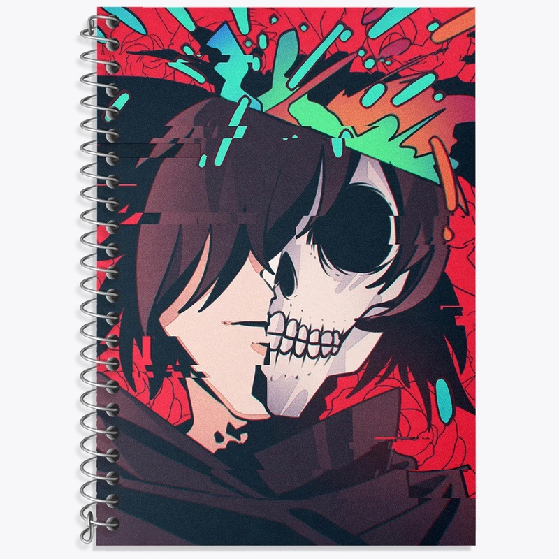 دفتر زبان 50 برگ خندالو مدل دو خط طرح هیاکیمارو انیمه دورورو کد 33627