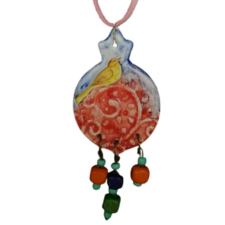 گردنبند زنانه طرح گل و مرغ مدل انار کد 3905142