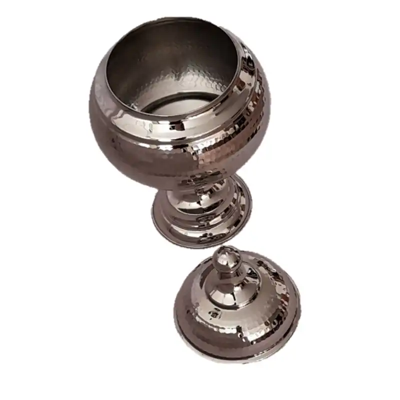 شکلات خوری مسی فضلی زنجان مدل خمره ای کروم شده کد SHKH2