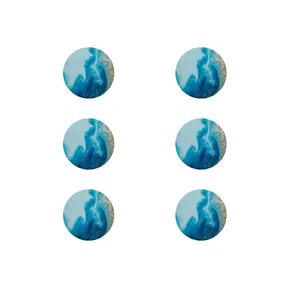 زیر لیوانی طرح آبرنگی آبی کد 8508 بسته 6 عددی