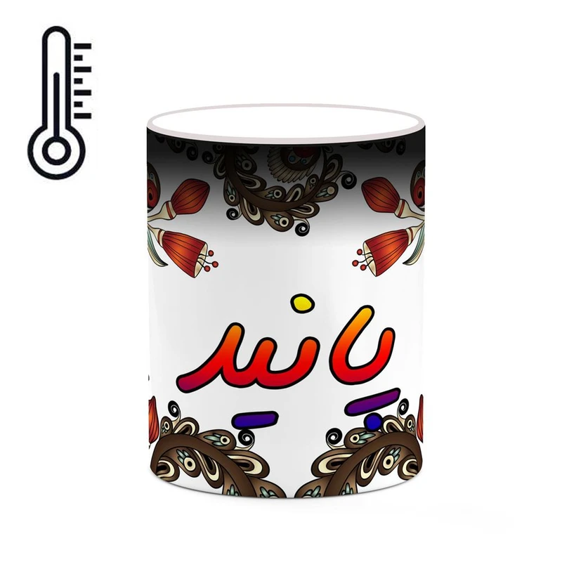 ماگ حرارتی کاکتی مدل اسم پانید طرح سنتی گل و بته کد mgh44343