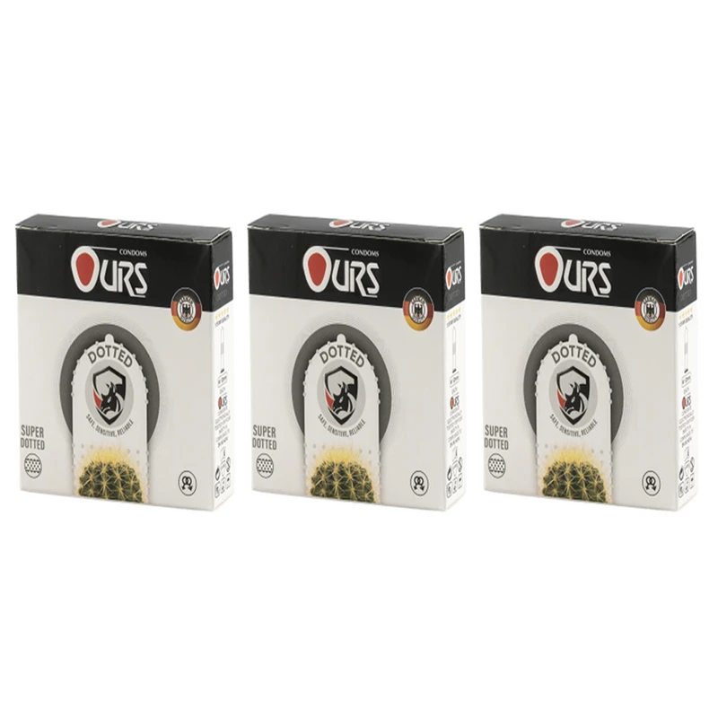 کاندوم خاردار اورز مدل DOTTED سه بسته 3 عددی