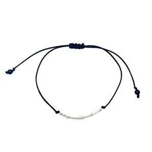 دستبند نقره کد مورس مدل پری