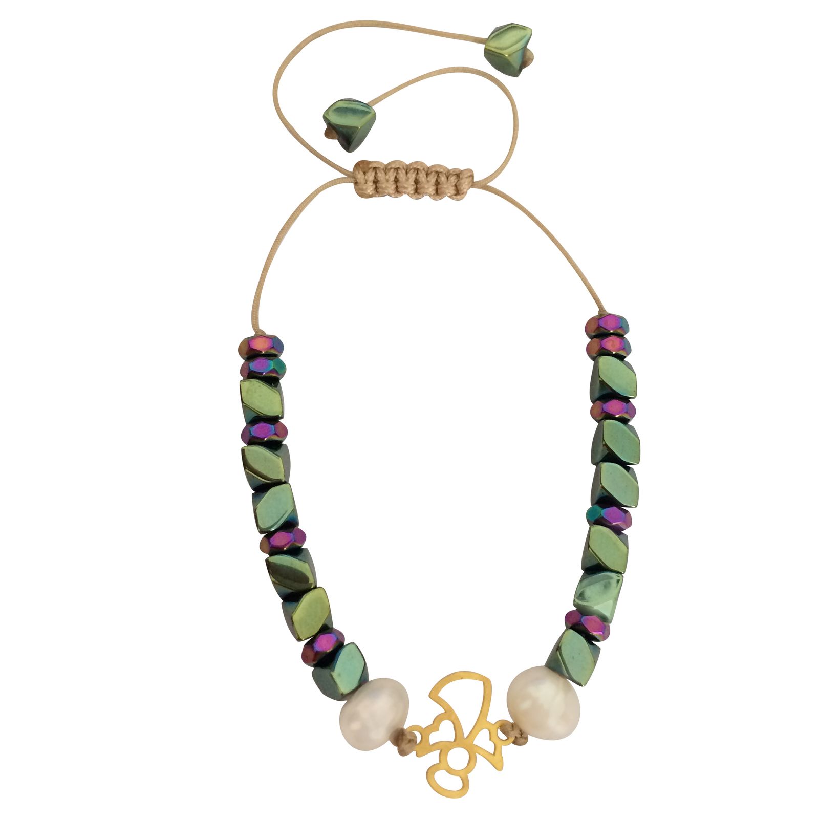 دستبند طلا 18 عیار دخترانه الماسین آذر طرح فرشته کد F01 -  - 1
