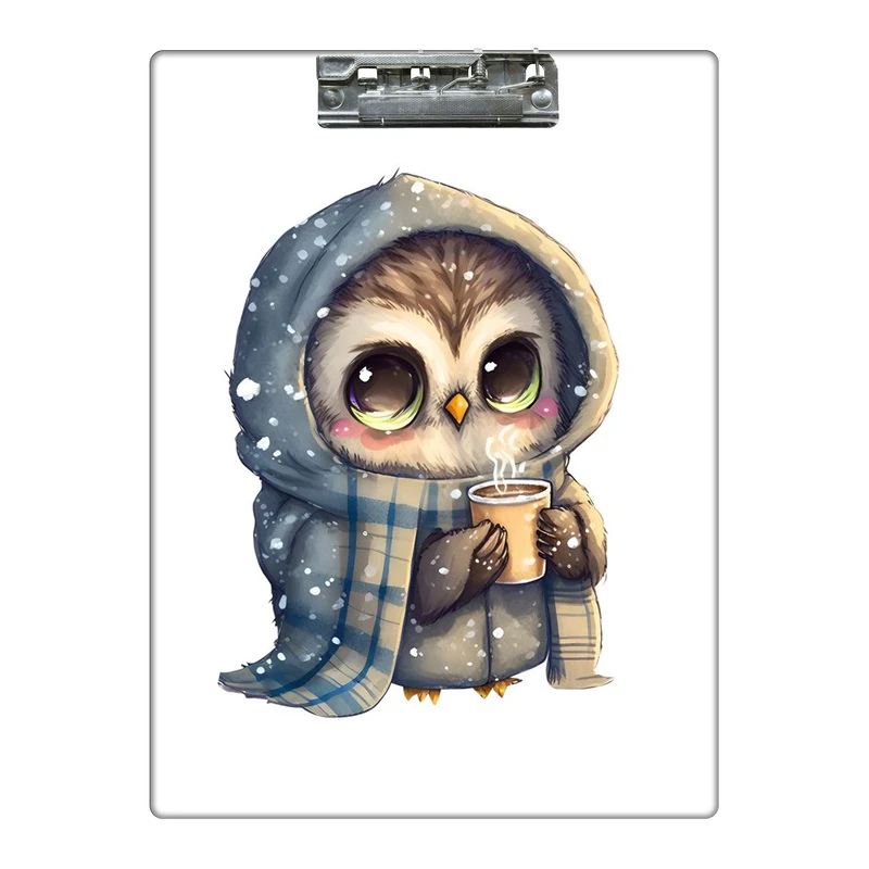 تخته شاسی طرح جغد سرمایی و قهوه کد  0522403 سایز A4