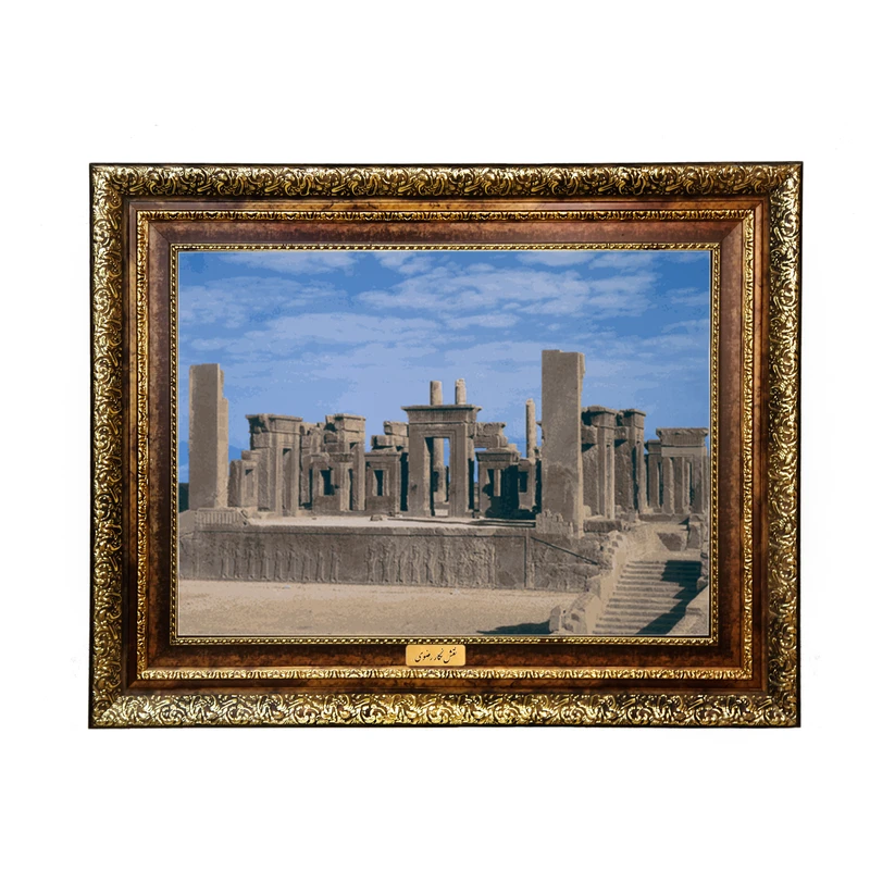 تابلو فرش ماشینی نقش نگار رضوی طرح آثار باستانی کد 537H