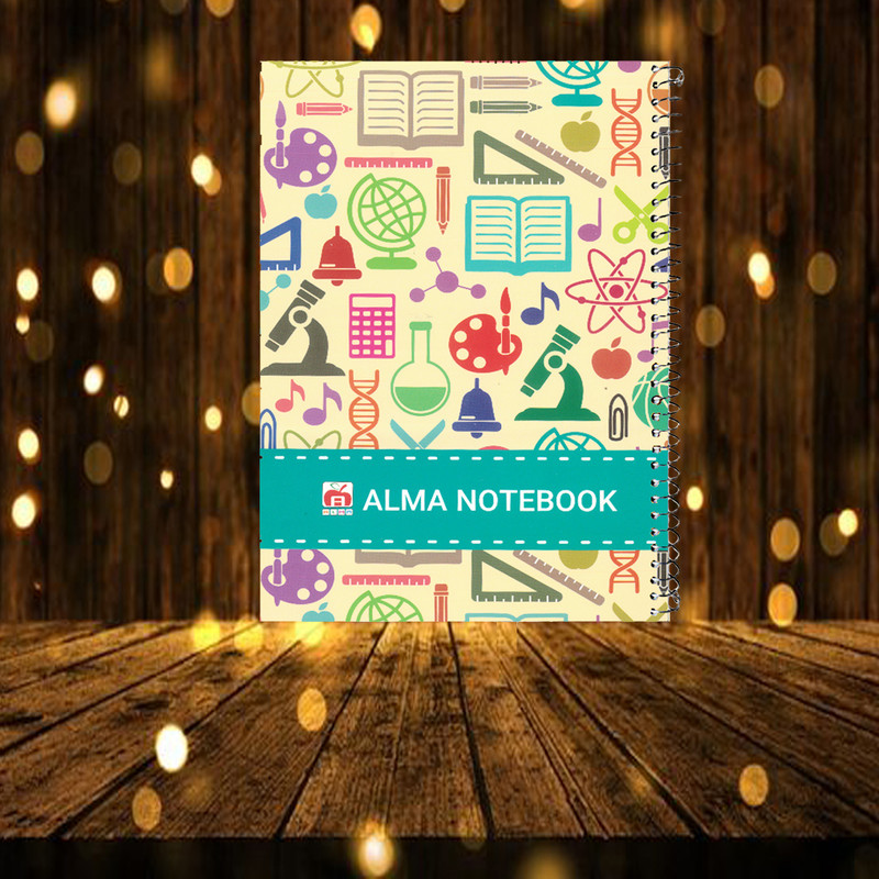 دفتر مشق 100 برگ آلما طرح FORMULA مدل مقوایی کد 7190