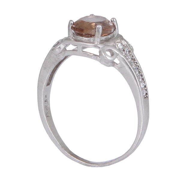 انگشتر نقره الکساندریت زنانه مدل آبکاری رادیوم قالب جواهری کد AWR_2458