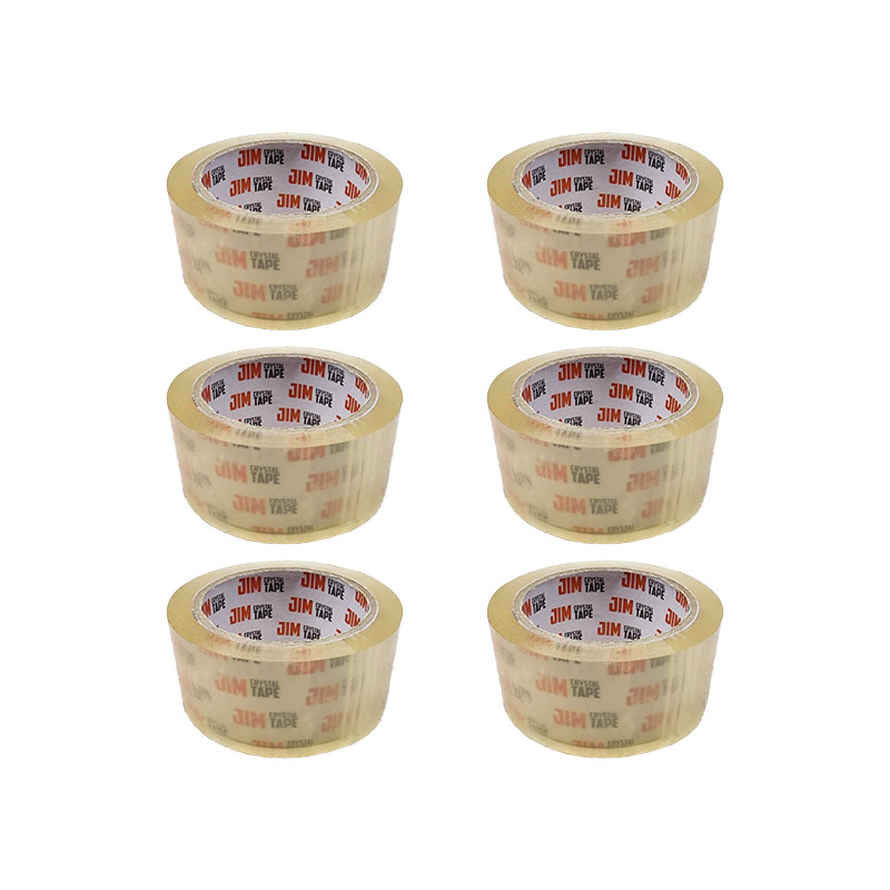 چسب پهن جیم مدل crystal tape عرض 5 سانتی متر بسته 6 عددی