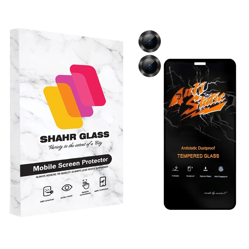 محافظ لنز دوربین شهر گلس مدل 2ST-RING مناسب برای گوشی موبایل اپل iPhone 12 به همراه محافظ صفحه نمایش