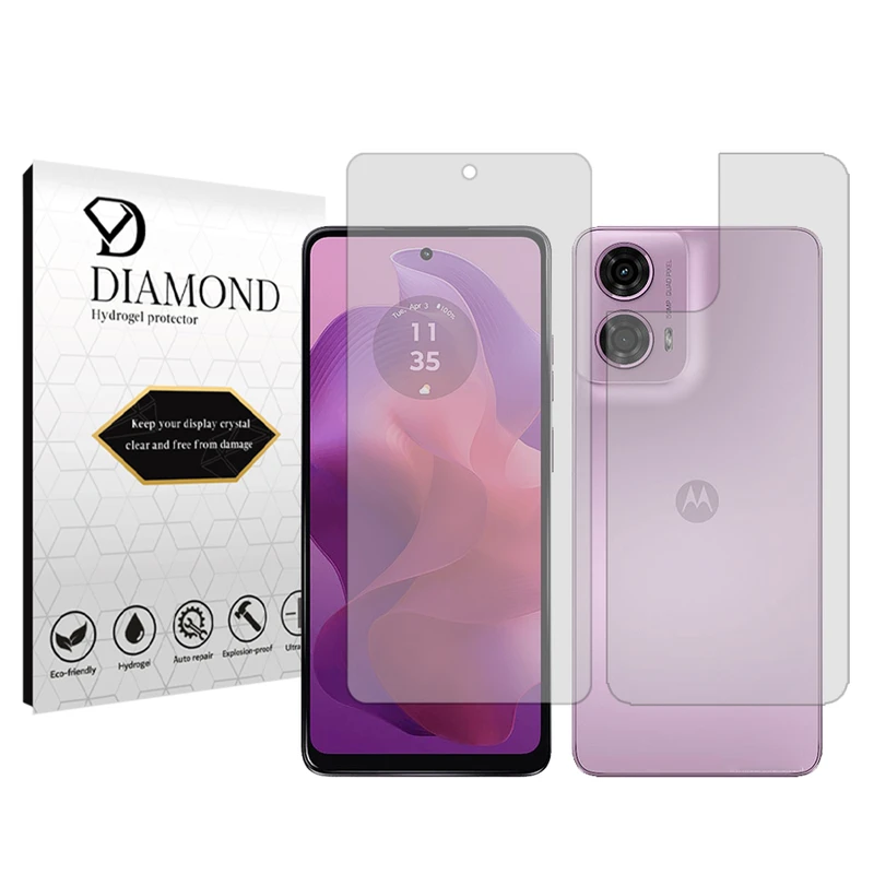 محافظ صفحه نمایش شفاف دیاموند مدل Tough مناسب برای گوشی موبایل موتورولا Moto G24 به همراه محافظ پشت گوشی