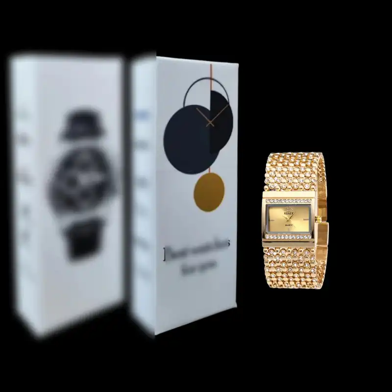 ساعت مچی عقربه ای زنانه مدل دستبندی بند پهن نگین دار کد 1