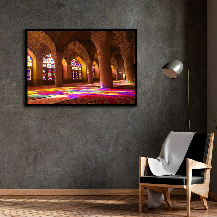 تابلو بکلیت طرح مسجد نصیرالملک شیراز B-D2401 فریم مشکی