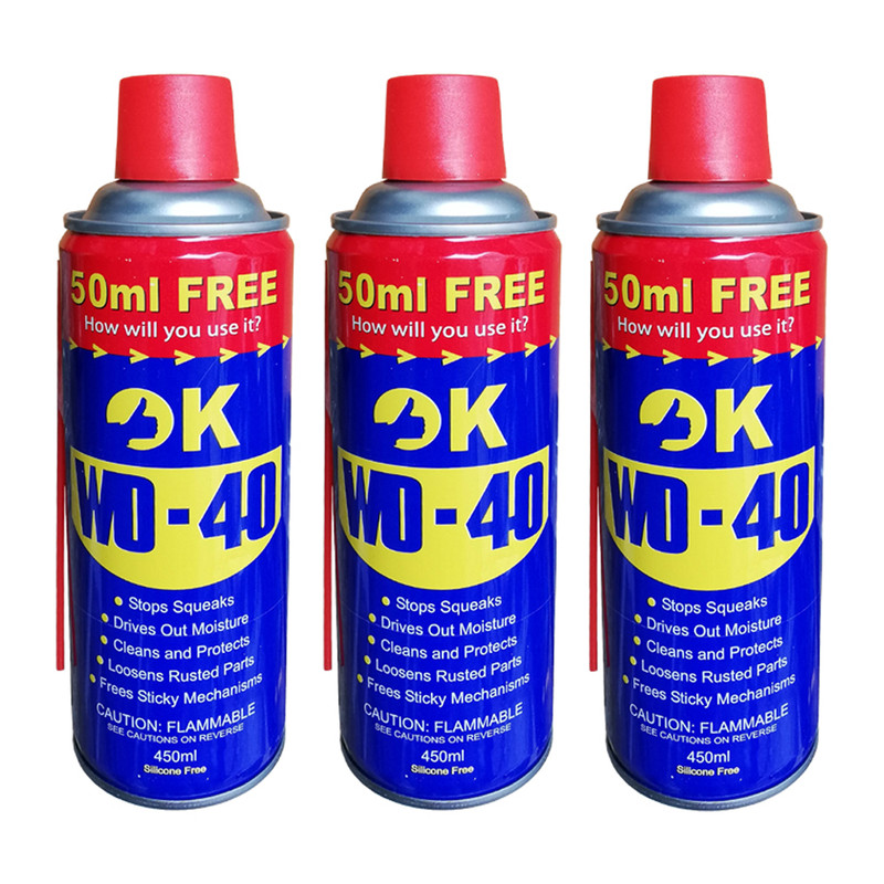 اسپری روان کننده و زنگ بر اوکی مدل WD-40 حجم 450 میلی لیتر بسته 3 عددی