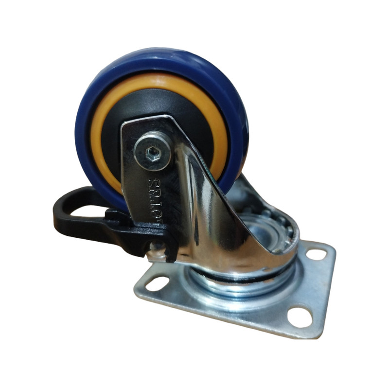 چرخ کفی‌دار گردان لوتوس مدل ترمز دار کد 3-55-LOT50MM-GT