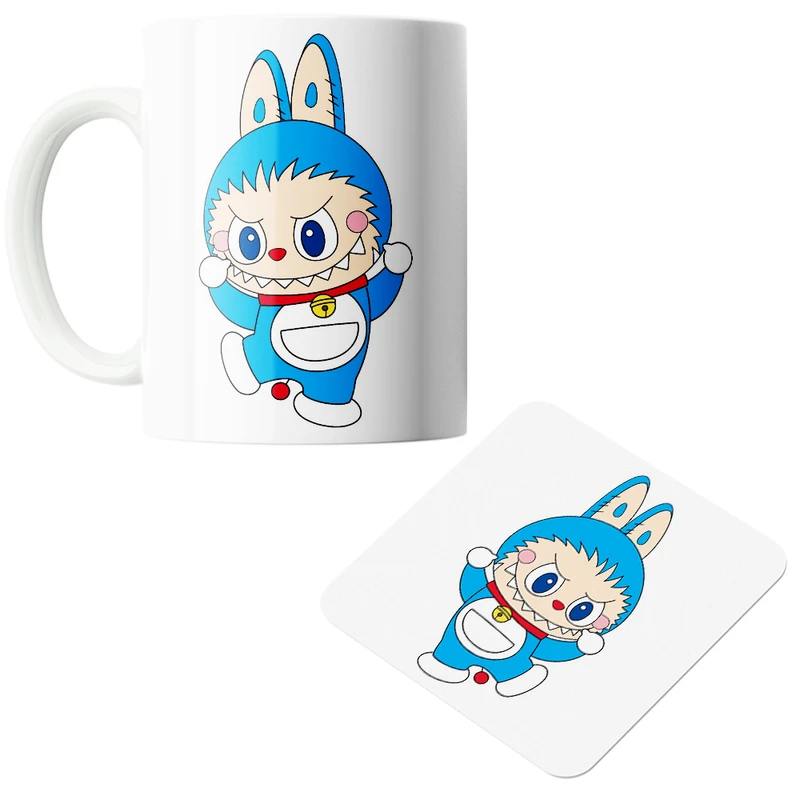 ماگ پاد آفرین مدل لبوبو کد z175 به همراه زیر لیوانی