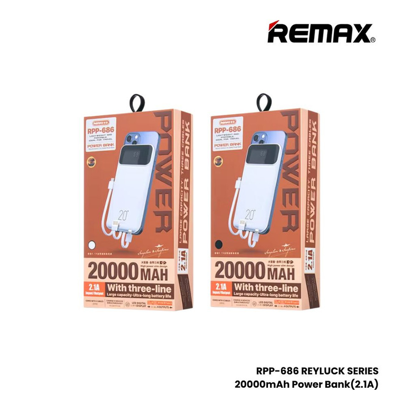پاوربانک ریمکس مدل RPP-686 ظرفیت 20000 میلی آمپر ساعت
