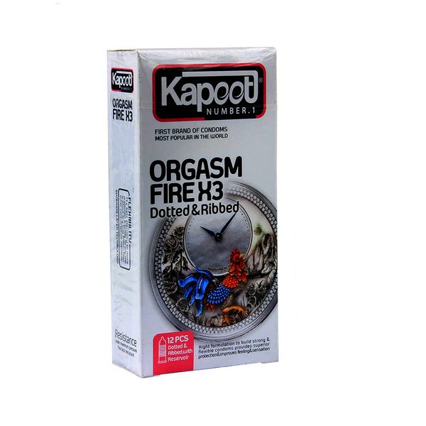 کاندوم کاپوت مدل ORGASM FIRE X3 بسته 12 عددی 