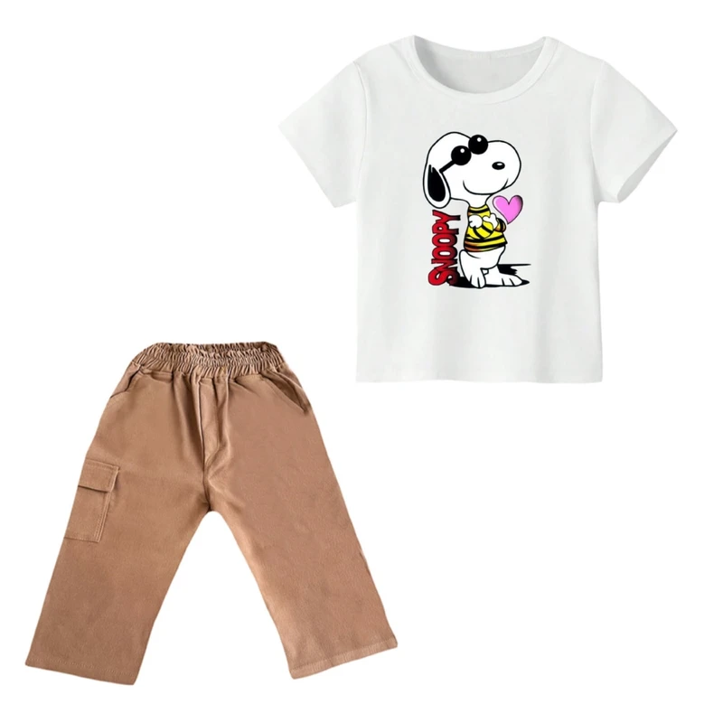 ست تی شرت و شلوارک پسرانه مدل اسنوپی کد ۴۸