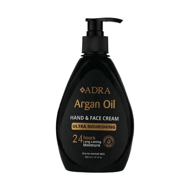 کرم مرطوب کننده دست و صورت آدرا مدل ARGAN مناسب انواع پوست حجم 300 میلی لیتر