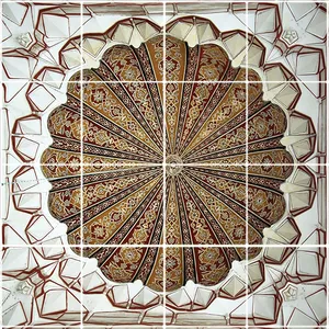 تایل سقفی طرح اسلیمی کد ST 6016-16 سایز 60x60 سانتی متر مجموعه 16عددی