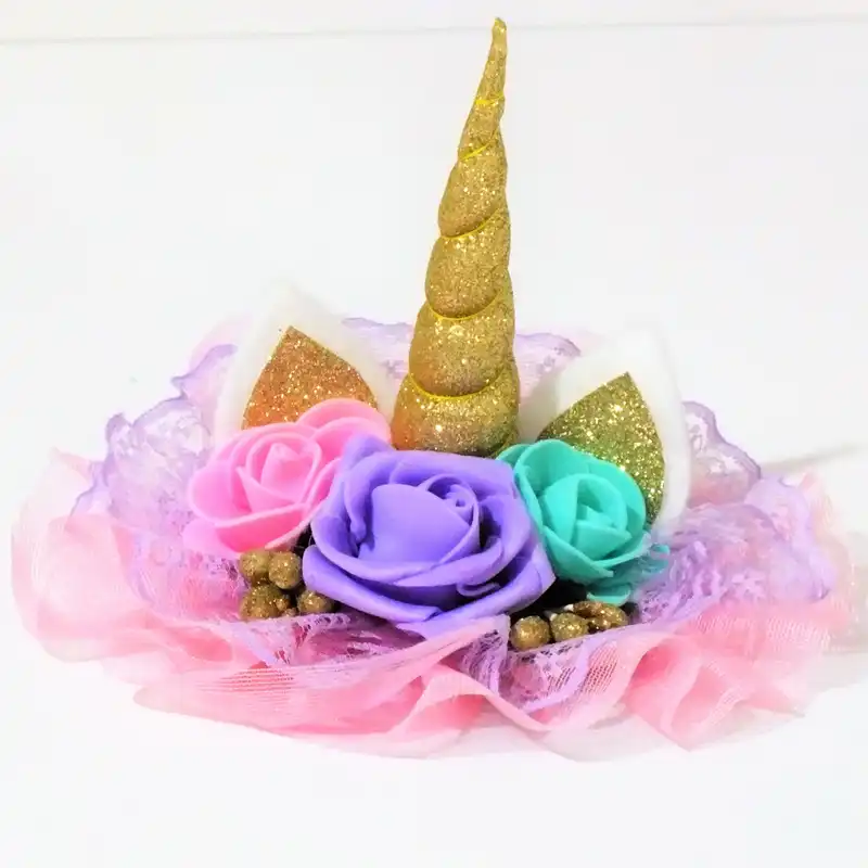 تل مو دخترانه ریماز مدل یونیکورن اسب تک شاخ کد 0133