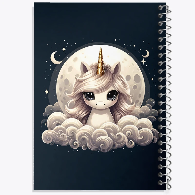 دفتر ژورنال نویسی 50 برگ خندالو مدل نقطه ای طرح اسب تک شاخ کد F7200