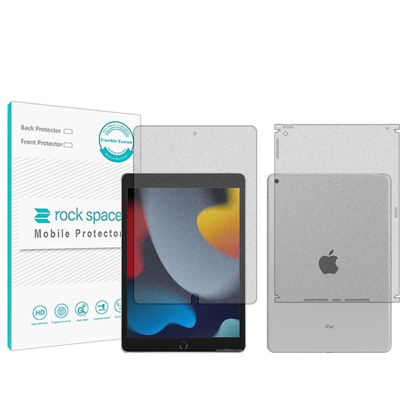 محافظ صفحه نمایش مات راک اسپیس مدل HyMTT مناسب برای تبلت اپل iPad 10.2 (2021) به همراه محافظ پشت تبلت