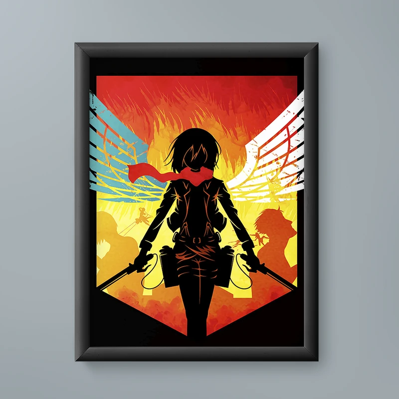 تابلو مدل میکاسا اتک ان تایتان 04  mikasa attack on titan
