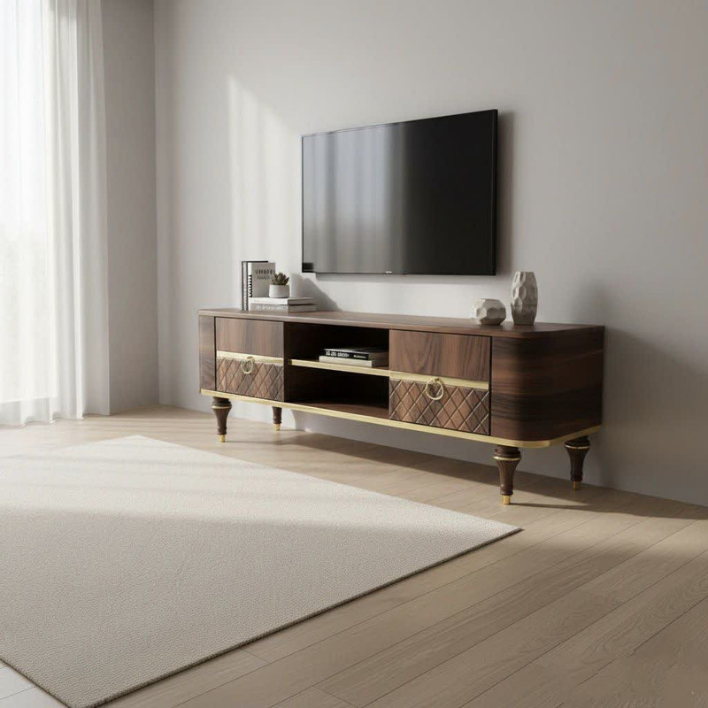 میز تلویزیون آرچین چوب مدل درنا مناسب برای تلویزیون تا 49 اینچ