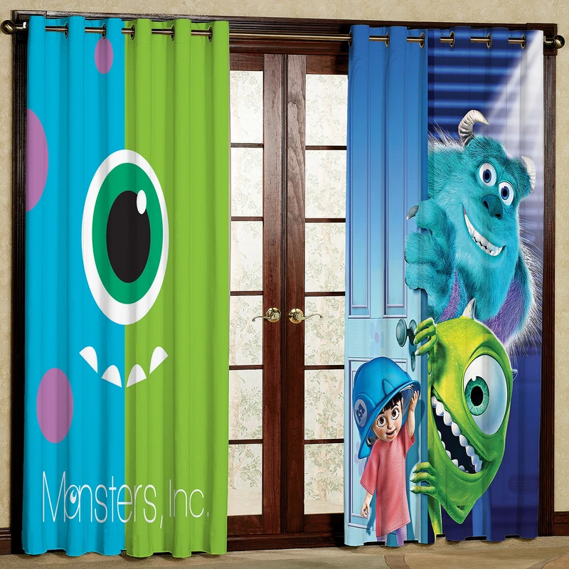 پرده مدل کارتونی مخمل پانچی کد 348 سایز 140x280 سانتی متر