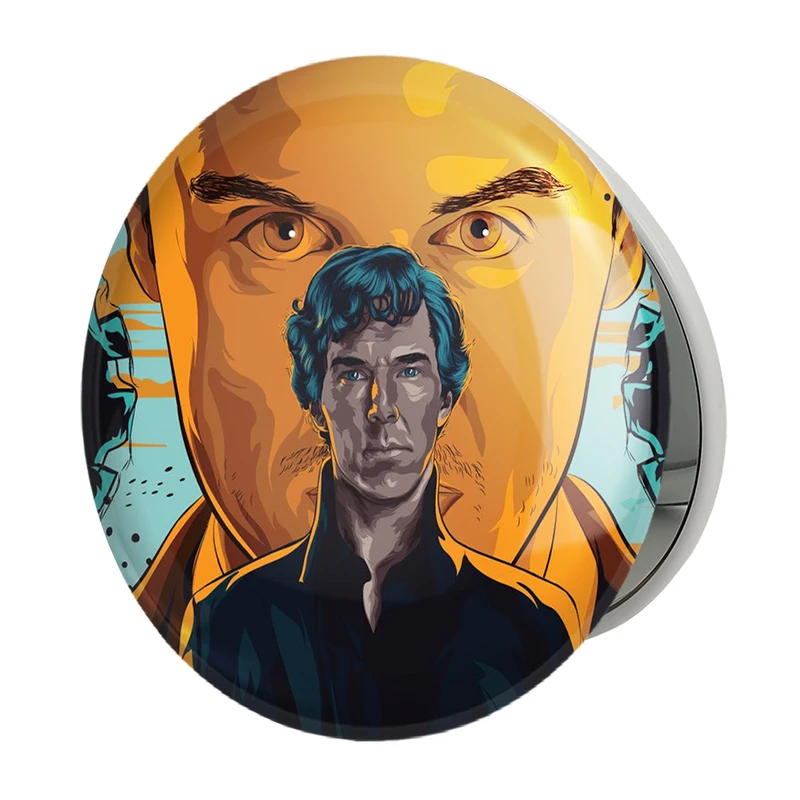 آینه جیبی خندالو طرح شرلوک هولمز Sherlock Holmes مدل تاشو کد 10164 