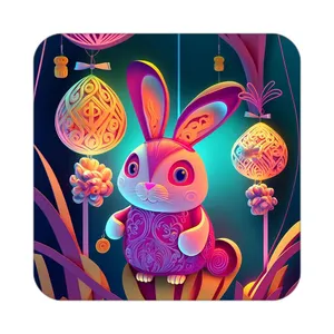 زیر لیوانی کاکتی طرح حیوانات رنگی مدل mp26653