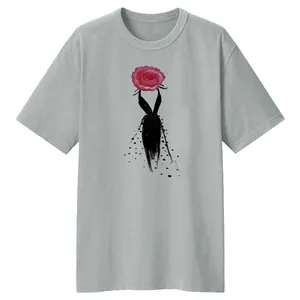 تی شرت لانگ آستین کوتاه زنانه مدل girl کد LL53 رنگ طوسی