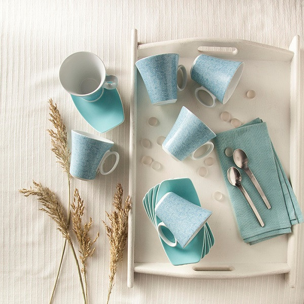 ست فنجان و نعلبکی 12 پارچه 6 نفره چینی زرین ایران مدل چای خوری وینچی دزاکسه 16 تکسچر درجه یک