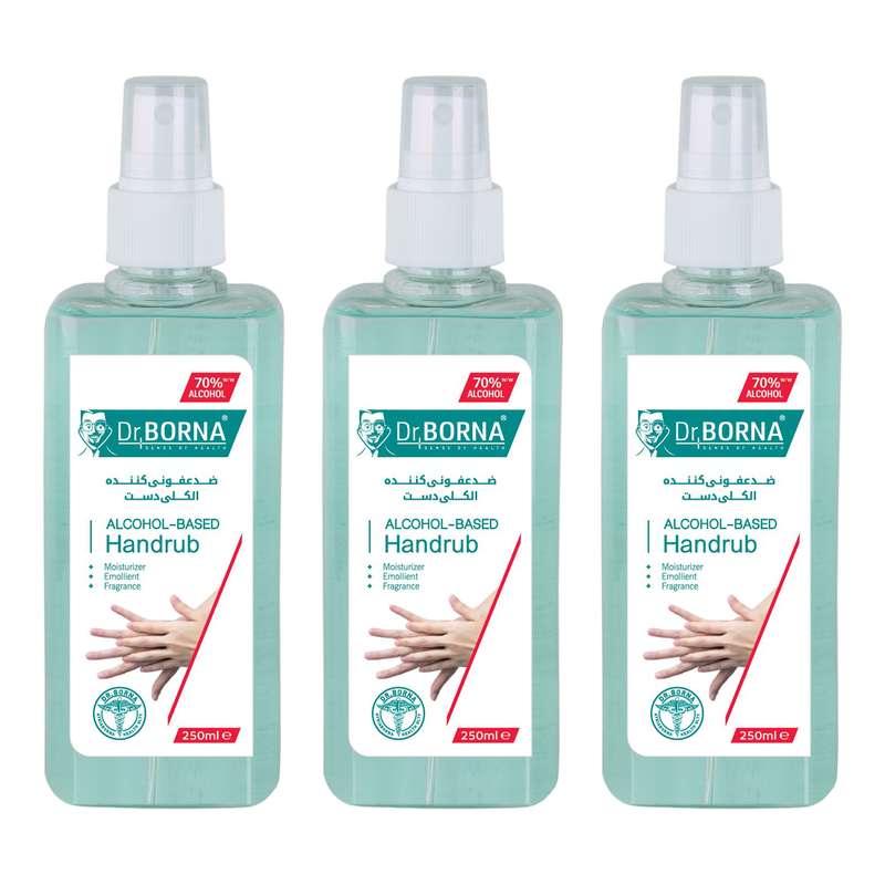 محلول ضدعفونی کننده دکتر برنا مدل Handrub حجم 250 میلی لیتر بسته 3 عددی